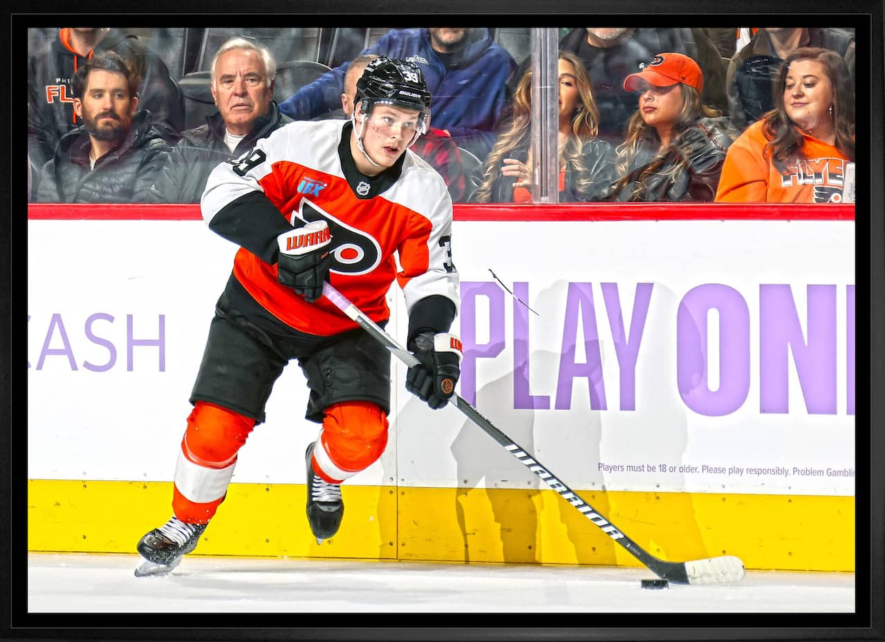 Matvei Michkov 20" x 29" Framed Canvas Philadelphia Flyers 31.5" x 22.5"